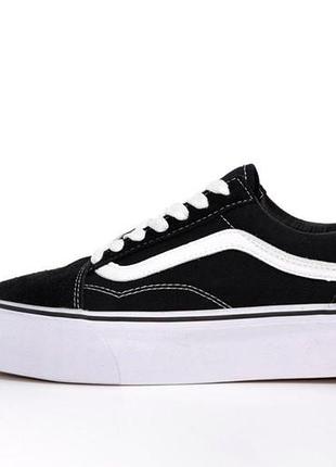 Кросівки жіночі ванс олд скул vans old skool black white platform premium 41