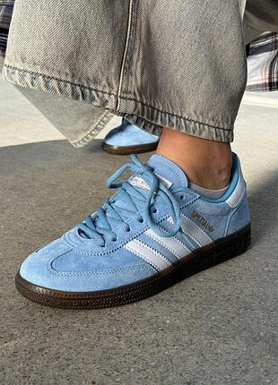 Блакитні кросівки унісекс spezial handball light blue х адідас 39