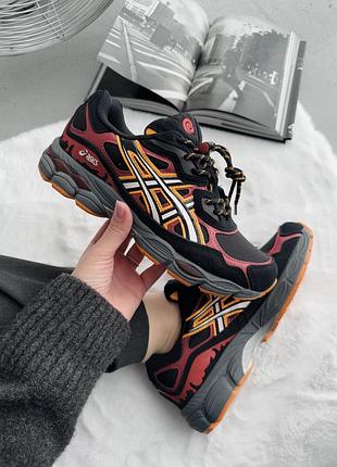 Чёрные кроссовки унисекс asics gel nyc naruto uzumaki shippuden black orange red х асикс 40
