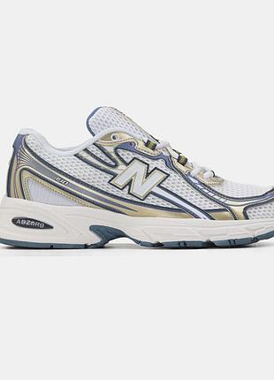 Білі кросівки унісекс new balance 740 white blue gold х нью беланс 38