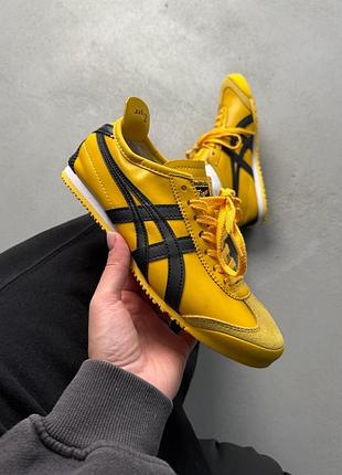 Жёлтые кроссовки унисекс asics onitsuka tiger mexico yellow х асикс 37
