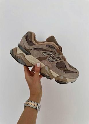 Бежевые кроссовки унисекс new balance 9060 beige brown х нью беланс 43