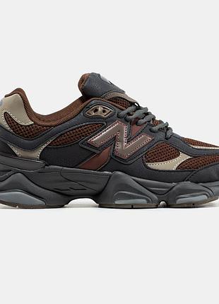 Коричневі кросівки унісекс new balance 9060 brown black х нью беланс 42