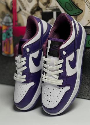 Фиолетовые кроссовки унисекс nike sb dunk purple white х данк 36