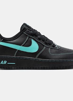 Черные кроссовки унисекс nike air force 1 low tiffany & co х найк эйр форс 43