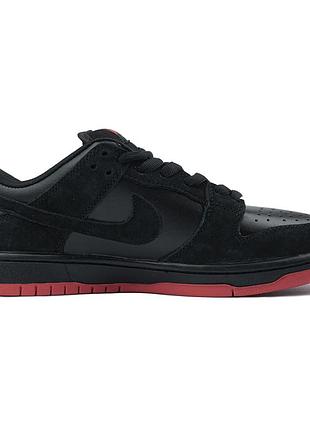 Чорні кросівки унісекс nike sb dunk low pigeon black red х данк 42