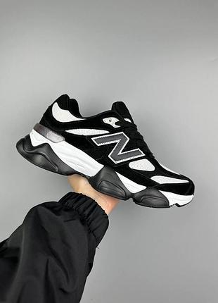 Женские чёрные кроссовки new balance 9060 black white х нью беланс 40