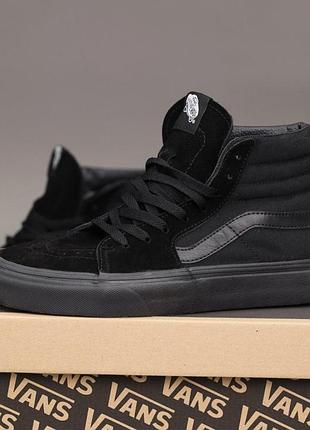 Чорні високі кеди vans old skool sk8 high black х ванс 38