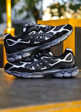 Чорні чоловічі кросівки asics nyc gore-tex black silver winter termo х асікс 41