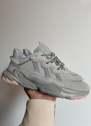 Женские серые кроссовки adidas ozweego adiprene pride grey beige х адидас озвиго 36