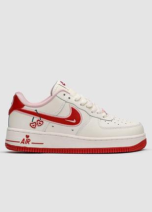 Жіночі білі кросівки nike air force 1 low cherry valentine's day х найк ейр форс 36