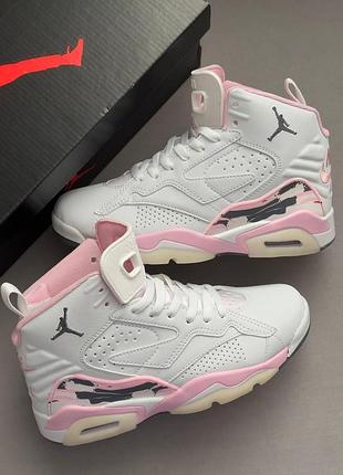 Белые кроссовки унисекс air jordan 6 mvp shy pink white х джордан 36