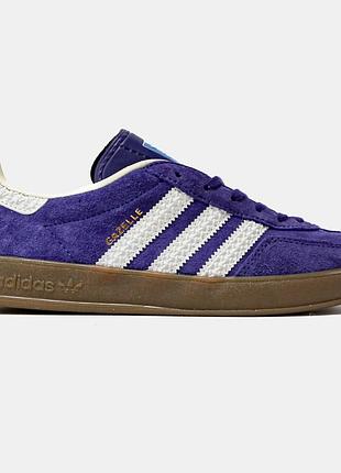 Пурпурові кросівки унісекс adidas gazelle purple white х адідас газель 41