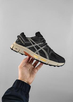 Чорні кросівки унісекс asics gel kahana 8 black beige х асікс 38