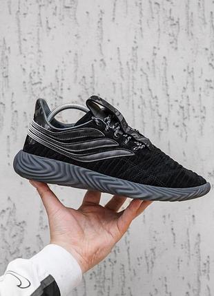 Черные мужские кроссовки adidas sobakov black grey x адидас 43