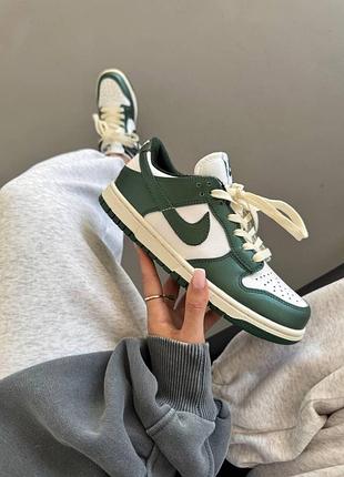 Белые кроссовки унисекс nike sb dunk low vintage chameleon green white х данк 37