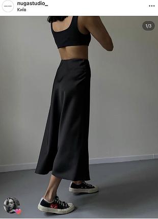 Спідниця сатинова nuga studio, чорна с
