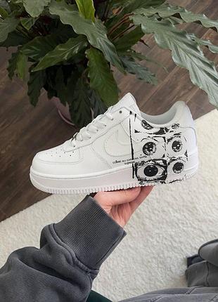 Білі кросівки унісекс nike air force 1 low x comme des garçons supreme х найк ейр форс 42