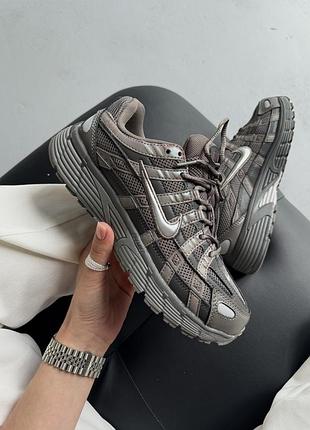 Коричневые кроссовки унисекс nike p-6000 brown grey х найк 45