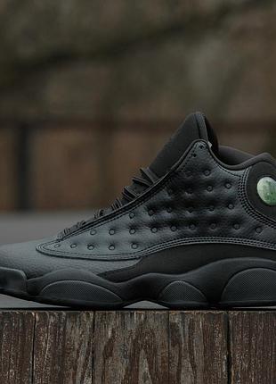 Чорні кросівки унісекс nike air jordan 13 black x джордан 37