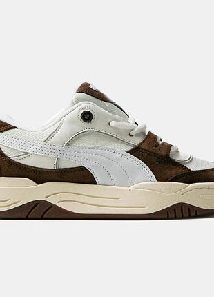 Белые кроссовки унисекс puma 180 white brown х пума 38