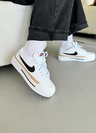 Белые женские кроссовки nike court legacy lift white black х корт 40