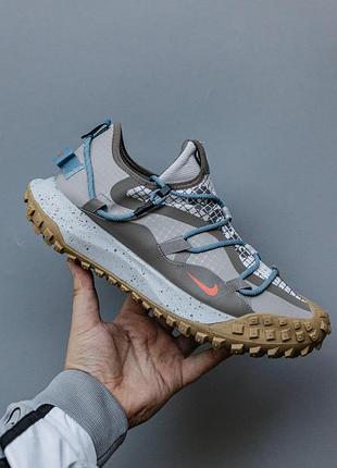 Мужские серые кроссовки nike acg mountain fly low gore-tex grey brown blue x найк 40