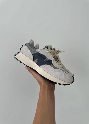 Бежевые кроссовки унисекс new balance 327 beige grey black х нью беланс 37