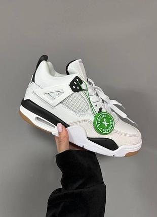 Білі кросівки унісекс nike air jordan 4 white black х джордан 42