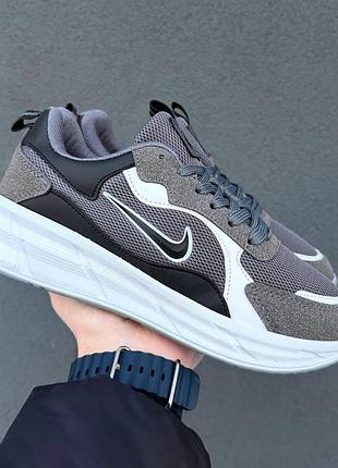 Мужские серые кроссовки nike racer grey white х найк 41