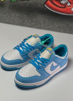 Блакитні кросівки унісекс nike sb dunk low white blue х данк 36