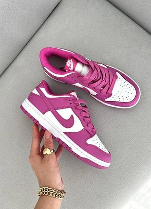 Женские розовые кроссовки nike sb dunk low fuschia white pink х данк 41