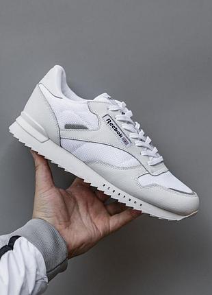 Мужские белые кроссовки reebok classic white х рибок 42