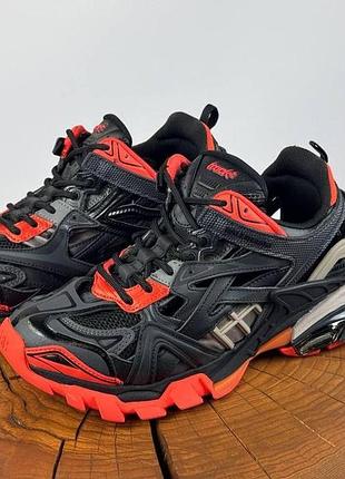 Сірі кросівки унісекс balenciaga track 2 dark grey orange x баленсіага трек 44