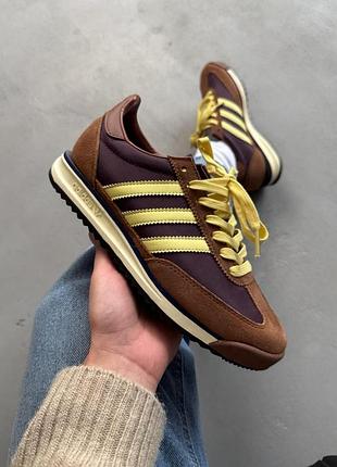 Коричневые кроссовки унисекс adidas sl 72 og brown yellow х адидас 36
