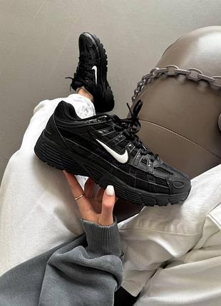 Чорні кросівки унісекс nike p-6000 black white х найк 38
