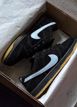 Чорні кросівки унісекс nike sb dunk low black blue х данк 38