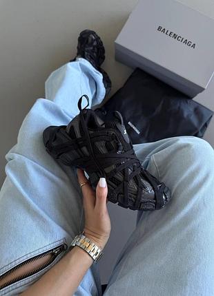 Чёрные кроссовки balenciaga 3xl extreme lace sneaker in black x баленсиага 43