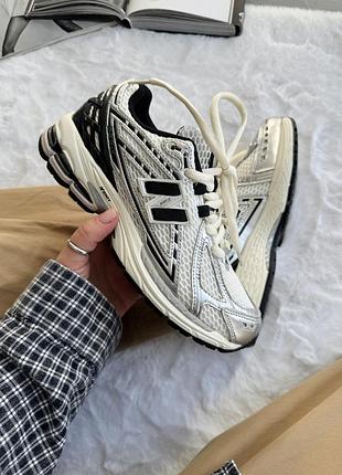 Белые кроссовки унисекс new balance 1906r white silver black х нью беланс 45