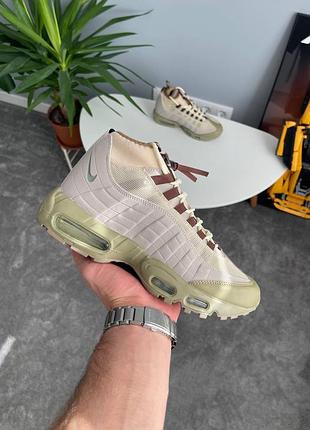 Бежевые кроссовки унисекс nike air max 95 sneakerboot winter termo beige х эйр макс 41