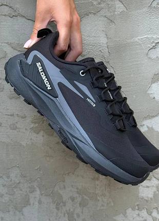 Мужские черные кроссовки salomon genesis waterproof black grey х саломон 45
