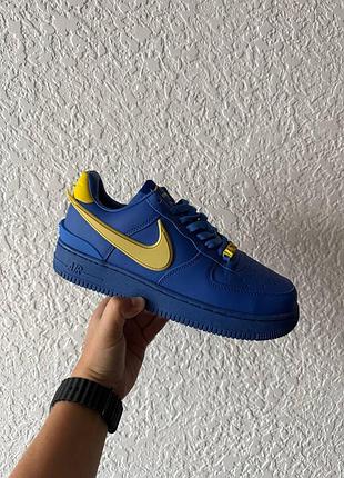 Мужские синие кроссовки nike air force 1 low ambush blue yellow х найк эйр форс 43