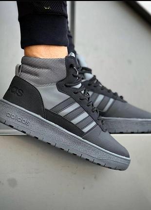 Черные мужские кроссовки adidas winter termo black grey x адидас 40