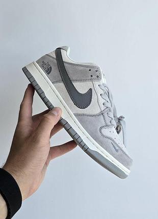 Сірі кросівки унісекс nike sb dunk the north face tnf grey х дан 38