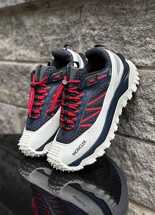 Белые кроссовки унисекс moncler trailgrip gore-tex white blue red х монклер 38