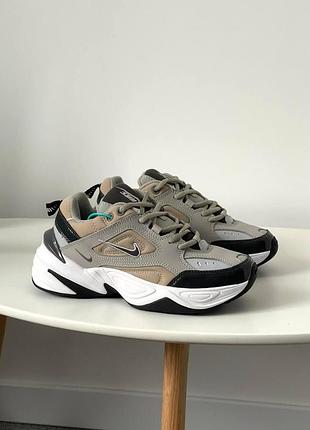 Серые женские кроссовки nike m2k tekno grey lacquer х текно 36