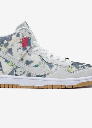 Білі кросівки унісекс nike sb dunk high supreme rammellzee х данк 44