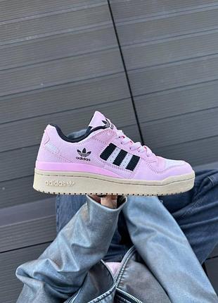 Жіночі рожеві кросівки adidas forum low pink black gum х форум 41