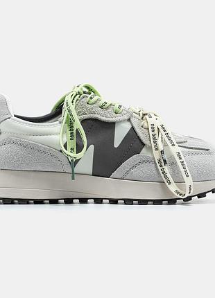 Серые кроссовки унисекс new balance 327 grey black х нью беланс 39
