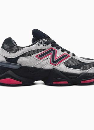 Чоловічі сірі кросівки new balance 9060 grey black red х нью беланс 45